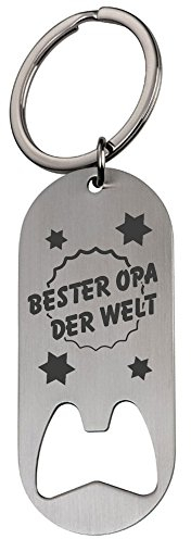 Schlüsselanhänger/Flaschenöffner mit Gravur Bester Opa der Welt - Geschenk - Vater - Vatertag