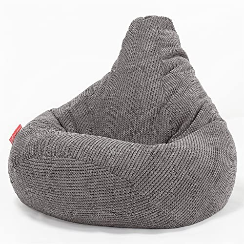 Lounge Pug, Gaming Sitzsack Sessel, Pom-Pom Anthrazit