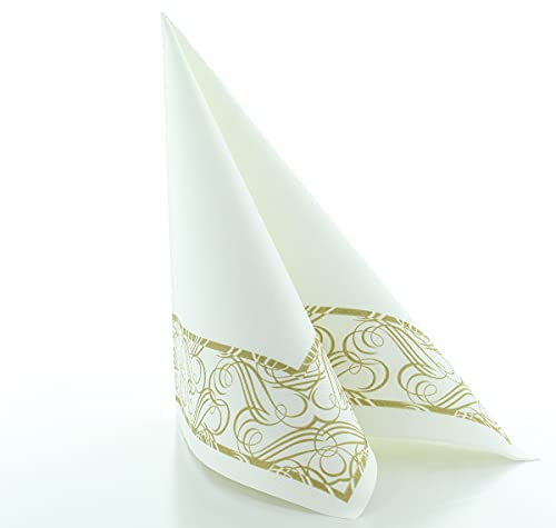 Sovie HORECA Serviette Karima Linclass® Airlaid 40x40 cm perfekt für Hochzeit Geburtstag Feier edel schick 50 Stück (Gold)