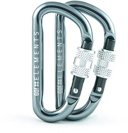 GO!elements Mini Karabiner Micro 6 mit Schraubverschluss im 2er Pack, Farbe:Storm