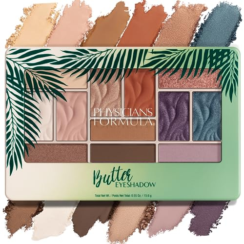 Physicians Formula - Lidschatten Palette - weiche und cremige Nuancen in 12 Verschiedenen Tönen - feuchtes oder trockenes Auftragen - mit Tucuma, Cupuaçu und Essentielle Fettsäuren - Tropische Tage