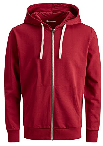 JACK & JONES NOS Homme Jjeholmen Sweat Zip Hood Noos Veste Not Applicable, Rio Red, XXL