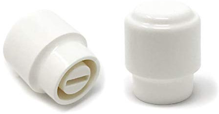 Vintage Forge White Barrel Knob Switch Tips for Fender Telecaster Electric Guitar (2-Pack) TST10-WHT
