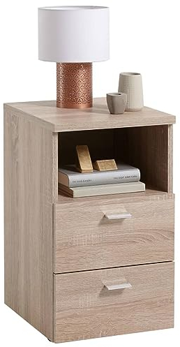 FMD Möbel, 652-001E Colima 1 Nachtkonsole in ausführung eiche nachbildung, melaminharz beschichtete spanplatte, maße 35.0 x 61.5 x 40.0 cm (BHT)
