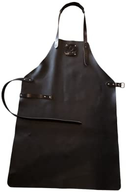 OFYR Lederschürze Grillschürze BBQ Apron schwarz