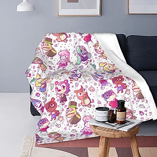 Animal – Crossing Fleece-Überwurfdecke für Couch, Sofa oder Bett, Überwurf, weich, luxuriöse Flanell-Kuscheldecke, super gemütlich und bequem für alle Jahreszeiten (152.4x127 cm)