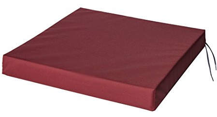 SOFTILLO Patio Chair Cushion with Seat Ties - Indoor and Outdoor Furniture Seating - Water-Resistant Polyester - Kitchen Dining, Lawn & Garden - 40x40x4cm - Dark Red