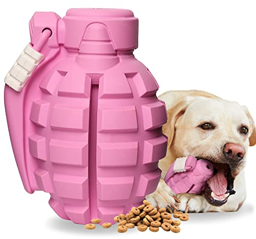 SUNNEKO Premium Hundespielzeug Unzerstörbar aus Naturkautschuk – sehr Robuster Kauspielzeug Hunde nahezu Unkaputtbar – Intelligenzspielzeug für Kleine Mittelgroße und Große Hunde PINK Color