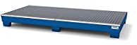 Auffangwanne classic-line aus Stahl für 8 Fässer, lackiert,unterfahrbar,m. Gitterrost,2455x1210x250
