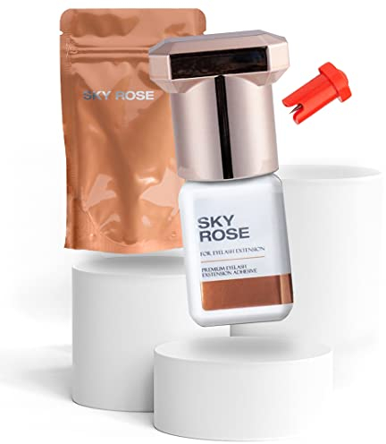 P-Beauty Cosmetic Accessories | Sky Glue Wimpernkleber für die professionelle Wimpernverlängerung | bietet lange Haltbarkeit | Lashes | Trocknungszeit 0,5 Sec. | Farbe: Schwarz | 5ml (Rosé)