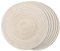 FunWheat Set di 6 Sottopiatti Rotondi Intrecciate, Facili da Pulire, per Tavoli da Pranzo, in Tessuto, Resistenti al Calore, Lavabili, 38,1 cm (Beige)