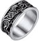 FaithHeart Edelstahl Herren Fingerring mit Wolf Symbol Viking Wolf Fingerring mit Keltischer Knot Symbol für Weihnachten Valentinstag