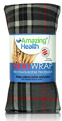 Amazing Health Lavender Wheat Bags Microwavable – Hot and Cold Pack for Men and Women - Microwave Heat Pad with Natural Wheat – Heat Pack Cotton Tartan Microwave Wheat Bag (Grey Tartan)