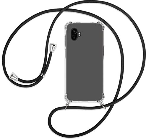 mtb more energy® Handykette kompatibel mit Samsung Galaxy Xcover 6 Pro (SM-G736, 6.6'') - schwarz - Smartphone Hülle zum Umhängen - Anti Shock Full TPU Case