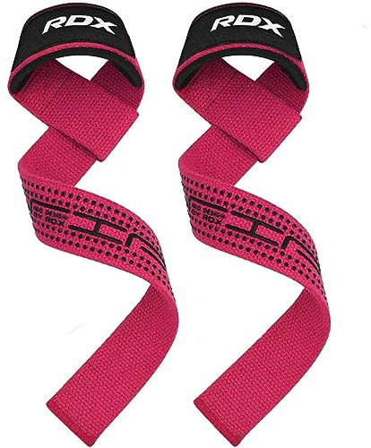 RDX Zughilfen Krafttraining Lifting Straps, 60CM Lang Profi Gym Bodybuilding Kreuzheben Gewichtheben Zubehör, 5MM Gepolstert Handgelenkschutz Griff, Fitness Powerlifting Deadlift Grip, Männer Frauen