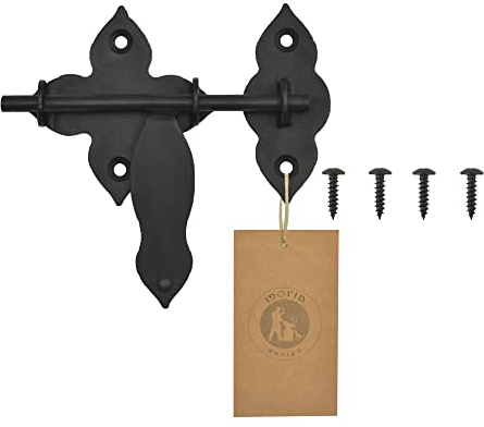 Verrou de porte MORIA DESIGN 15 cm | Loquet à boulon en acier certifié | Serrure de porte pour porte de terrasse, portail de jardin, grange & porte de hangar coulissante