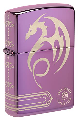 Zippo Anne Stokes Laser 360 - Accendino tascabile, colore: Viola lucido