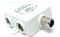 DRUT 1 Input to 4 Output TVs RF Splitter 4 Way UV FM VHF Aerial Cable Adapter