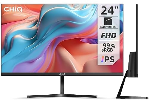 CHiQ Monitor 24 pollici, Full HD (1920x1080), monitor ultra sottile, frameless su 3 lati, IPS, 99% sRGB, display PC (24F650)