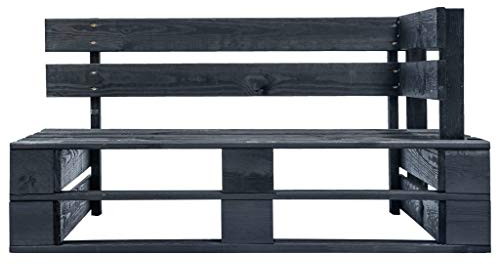 Chusui Garten-Paletten-Eckbank, Gartenbänke, Sitzbank Outdoor, Parkbank, Garten Bank Für Draussen, Outdoor Deko Wetterfest, Holz Schwarz