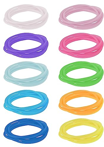 100 Pezzi Bracciale di Silicone Bracciale Anni '80 Colorato Illuminato Fudge Bracciale Dell'amicizia Bracciale Caucciù per Halloween Natale Festa in Discoteca Adulti e Bambini (10 Colori)