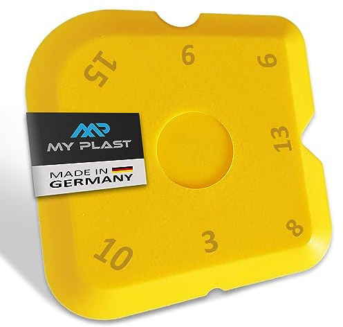 My Plast Fugenglätter Nr. 5 - Gelb - 3/6/9/10/18 mm, 5 Stück | Silikon-Abzieher für konkave Fuge - Fliesen-Fugenabzieher für halbrunde Innenfugen - Made in Germany