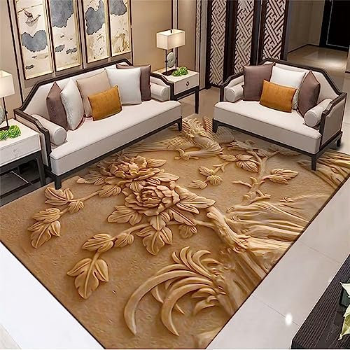 Kunsen boys room decor Classical Chinese Pastoral Study out door rug brown Garden carpet garden rugs outdoor50X80CM
