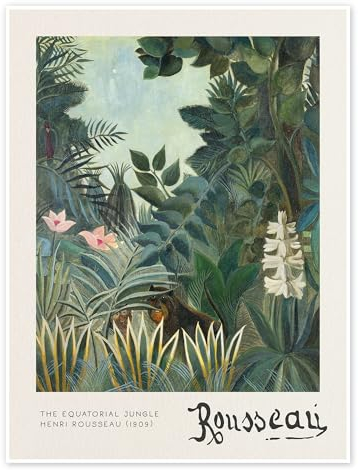 Der äquatoriale Dschungel Poster von Henri Rousseau 30 x 40 cm Grün Wandbilder Wanddeko