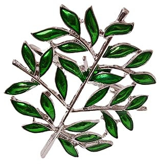 Serviettenringe 12 Stück Lebensbaum Serviettenring Tropfendes Öl Blatt Metall Pflanze Serviettenverschluss Silber