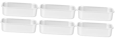 Abaodam 6 Pcs Square Cake Mold Toaster Strudel Cookie Tray Muffin Silicone Molds Bread Baking Pan Reusable Loaf Pan Meatloaf Cake Pan DIY Bread Mold Baking Supplies Pudding Jelly Mold