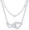 Lydreewam Unendlichkeit Herz Ketten Silber 925 für Damen, Doppel Layered Freundschaft Halsketten mit Kugeln und Zirkonia, Muttertag Geburtstag Ketten Geschenk