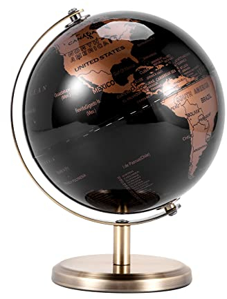 LEWITORS 15cm Schülerglobus Welt Globus Stern Bild Karten Globus Mit Einem Metallfuß Pädagogisch/Geografisch/Dekoration für Haus Tisch Schreibtisch Ornamente Geschenk BüRo Lehrmaterial Globen(Gold)