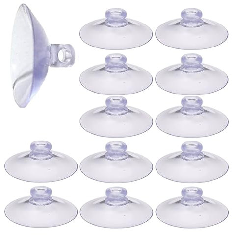 IOFIT 10Pcs Sucker Transparent PVC Glas Fenster Sucker Perforierte Klar Saugnapf Haken Handtuch Aufhänger for Wohnkultur (Color : Transparent, Size : 10Pcs 40mm)