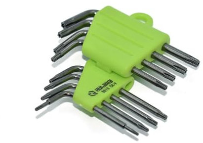 Lot de 8 petites clés Torx en forme d'étoile - Tournevis de sécurité Torx T5 T6 T7 T8 T9 T10 T15 T20 pour réparation de console de jeu, ordinateur portable et disque dur