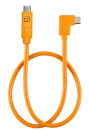 TetherPro Datenkabel USB-C an USB-C Pigtail (Orange, rechtsgewinkelt, 50 cm)