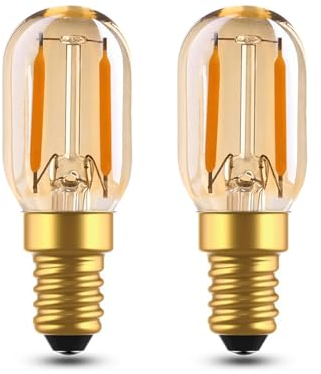 EASYIVY Ampoule E14 LED 1W T22 Mini Ampoule Vintage E14 Ambre Ampoule à Filament Équivalent 10W-15W, Blanc Chaud 2200K Ampoule Tubulaire Décorative Veilleuse, Non Dimmable, Lot de 2