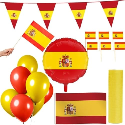 Spanien Party Deko Set 24 TLG. Partyset Partydeko rot gelb