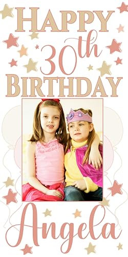 Large 4ft Poster Welcome Sign Banner Happy Birthday Personalised Photo Banners 10th 11th 12th 13th 16th 21st 50th 60th 40th 16th 70th 30th 80th 18th Girls Birthday Decorations for Her Rose Gold Women