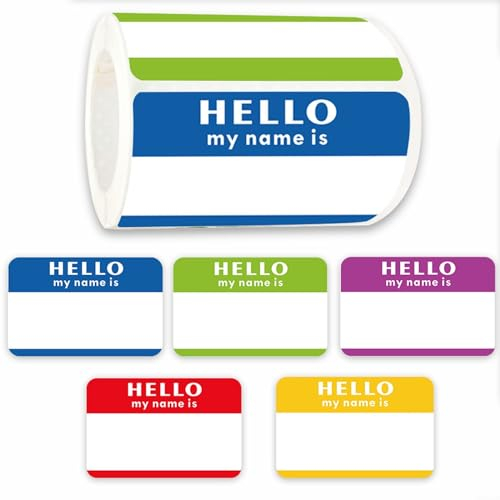 Namensschild-Aufkleber, Aufschrift Hello My Name is, für Büro, Meeting, Schule, 5 Sekunden, selbstklebend, leicht zu entfernen, 300 Stück