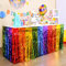 LOLStar Regenbogen Partydekorationen, 2 Pack gewellte metallische Lamettafolien Fransen Tischröcke, perfekte Tischdekorationen für Geburtstage, Feiertage, Hochzeiten, Verlobungen, Stolz Partys