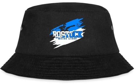 Spreadshirt Rostock Meine Liebe Weiß-Blau Fussball Fan Fischerhut, S/M (Caps), Schwarz