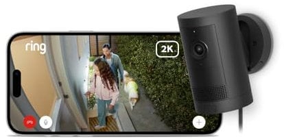 New Ring Outdoor Camera Plus (Plug-in) | 2K with Ring Vision I DIY Outdoor Security Camera | alternative to CCTV I 30-day free trial of Ring Home Plan