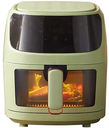 Visualisation de friture à air sans huile tactile par micro-ordinateur intelligent Friteuse à air 6L 1350W blanc, vert.(Green)