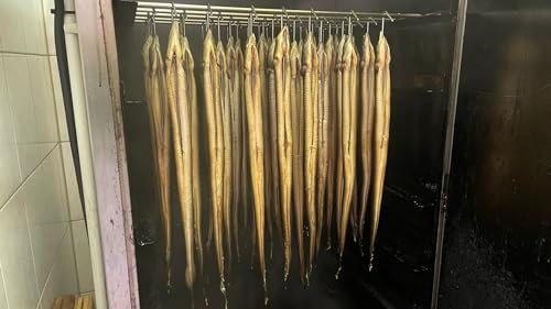Räucheraal 1Kg frisch geräucherter Aal, frisch Zubereitet Verzehrfertig ganzer Fisch