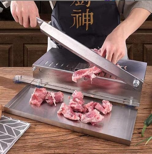 Stainless Steel Frozen Meat Slicer - 37.5CM Commercial Knife for Household and Commercial Use - Multifunctional Bone Chopper (22CM)