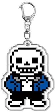SXYNIO Under Tale Acrylique Porte-clés Jeu Personnage Figure Frisk Chara Toriel sans Papyrus Flowey Napstablook Acrylique Porte-clés Sac Décoratif Pendentif Anime Cosplay Party Accessoires (E)