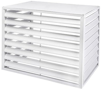 Cache Climatiseur Aluminium, Housse de Protection Extérieur, Clôture de Confidentialité pour Unité Extérieure, Écran de Pompe À Chaleur (4 Côtés)