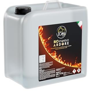 ZOMAHOME Bioetanolo Liquido per Stufa e Camino - Bioetanolo inodore ad Alto Potere Calorico - Bioetanolo per camino inodore ideale per interni, Liquido bioetanolo di origine vegetale - 5 Litri