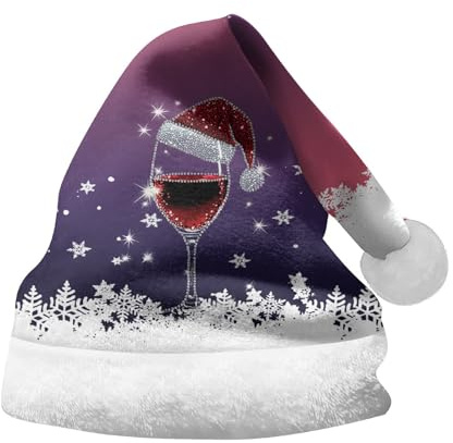 Weihnachtsmütze Erwachsene Nikolausmütze Weihnachtsmann Mütz mit Glitzer Pailletten Nikolausmütze für Unisex Bequemer Samt Doppelschicht Verdickte Weihnachtsmützen für (Light Purple, 15-60 Years)