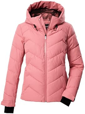 killtec Damen Skijacke/Steppjacke/Funktionsjacke in Daunenoptik mit Kapuze und Schneefang KSW 31 WMN SKI QLTD JCKT, hellpink, 48, 43417-000